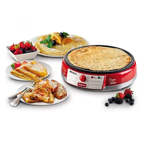 Aparat De Preparat Clatite Party Time 0202 Ariete, 1000W, Termostat Reglabil, Rosu