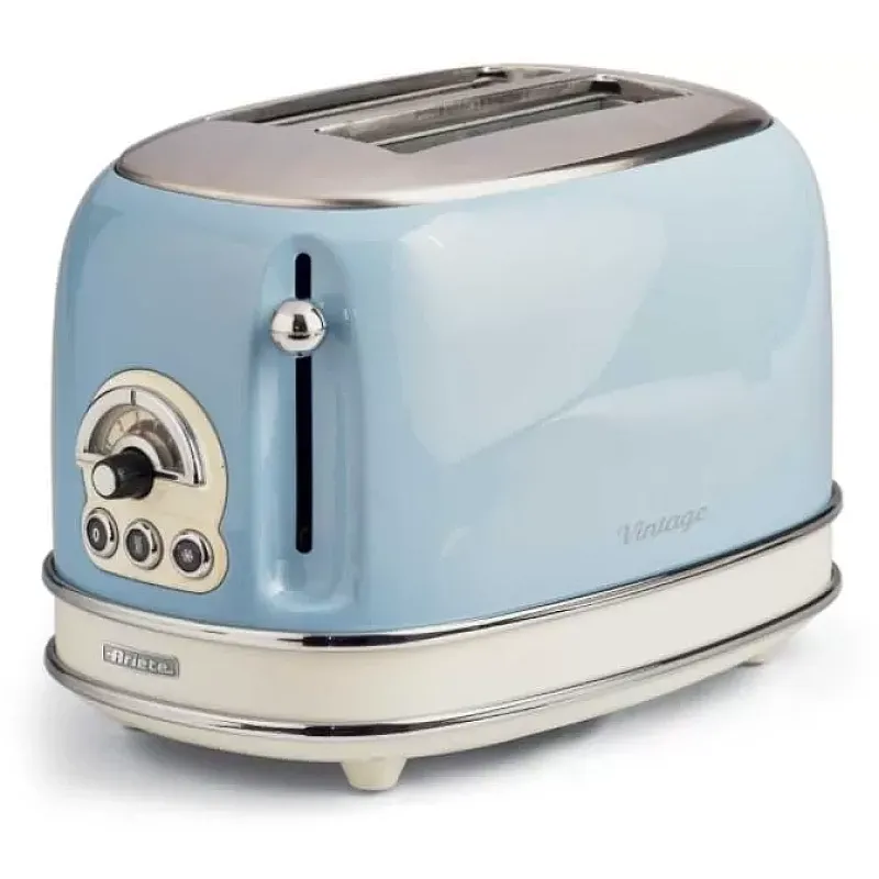 Prajitor de paine Ariete, 0155 Vintage, 810 W, 2 Felii, crem/bleu