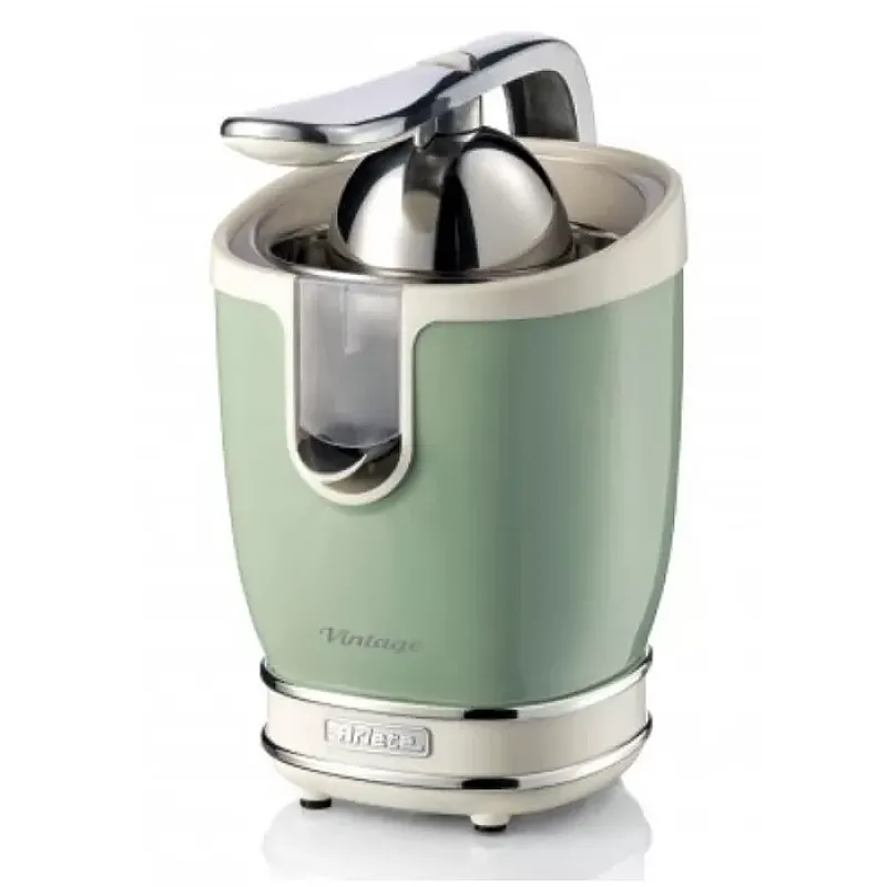 Storcator De Citrice Ariete 0413 Crem/ Verde, Putere 85W, Inox, Cu Maner, Spremiagrumi Vintage