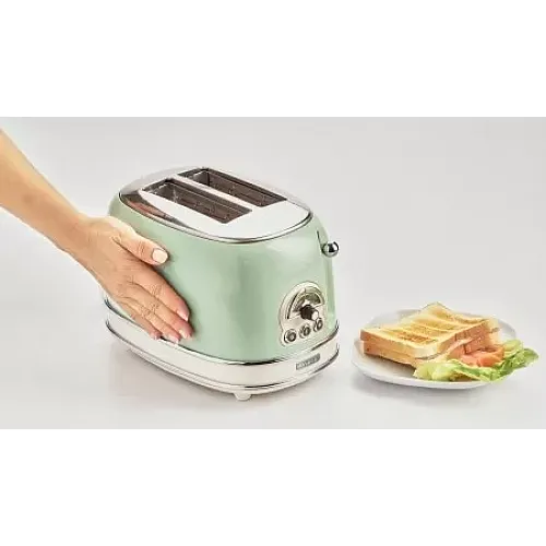 Prajitor de paine Ariete, 0155 Vintage, 810 W, 2 Felii, verde