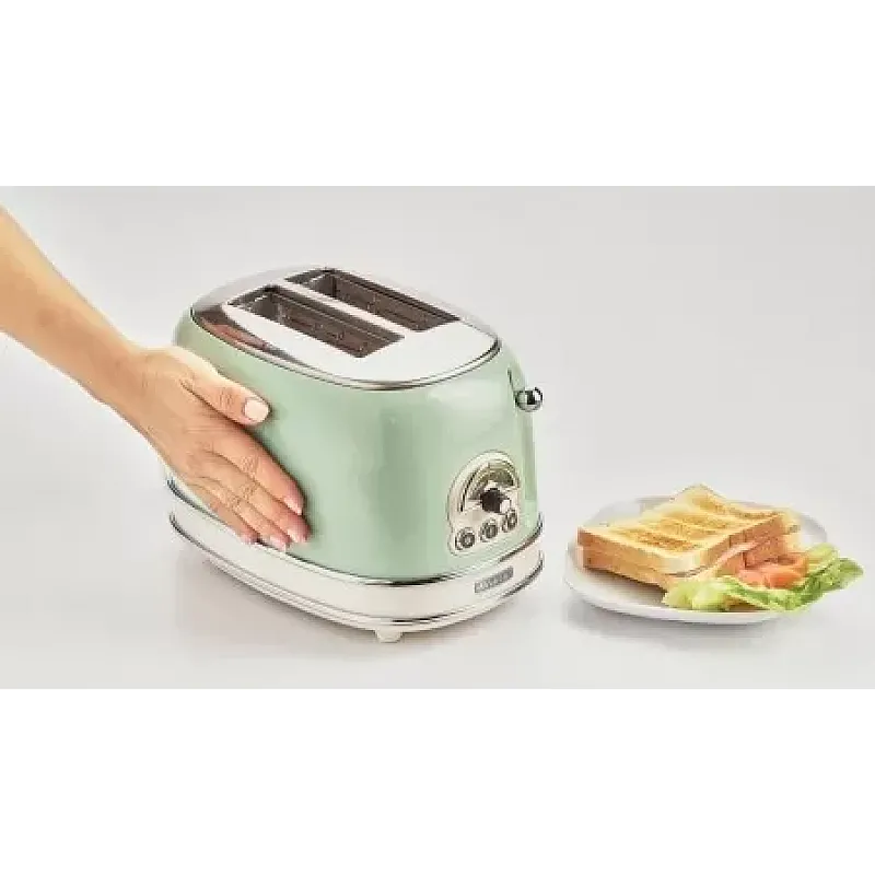 Prajitor de paine Ariete, 0155 Vintage, 810 W, 2 Felii, verde