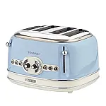 Prajitor de paine Ariete, 0156 Vintage, 1600 W, 4 Felii, crem/blue
