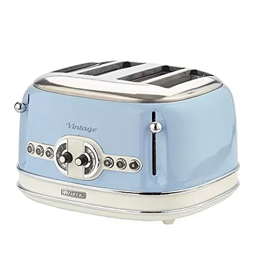 Prajitor de paine Ariete, 0156 Vintage, 1600 W, 4 Felii, crem/blue
