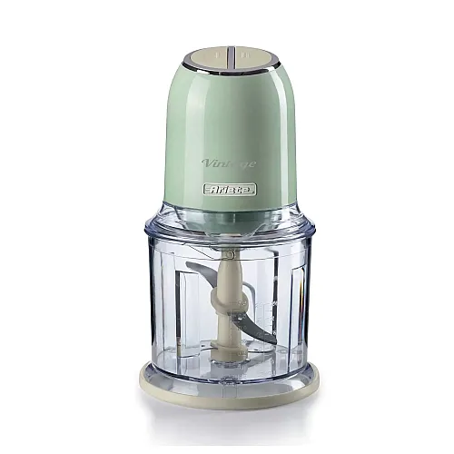 Tocator legume Ariete Vintage 438/04, Inox, 600ml, 400W, 2 viteze, 4 lame, Cream/Green